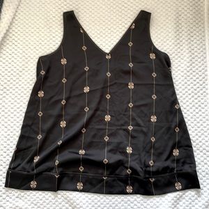 NWT Soma black & tan print satiny camisole